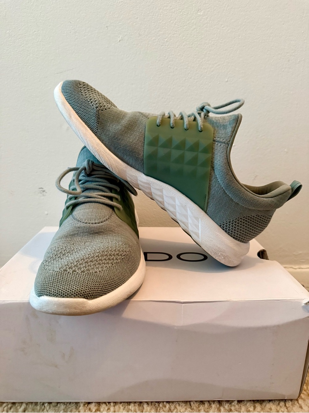 ALDO Olive Green Knit Slip-On Sneakers